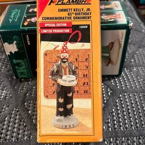 New in box Emmett Kelly Jr. special edition 65th birthday commemorative ornament